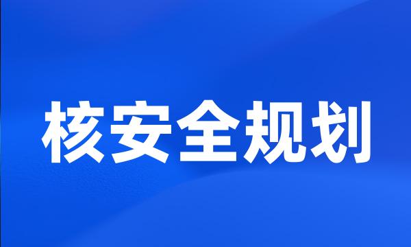 核安全规划