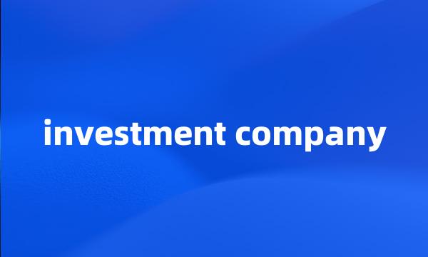 investment company