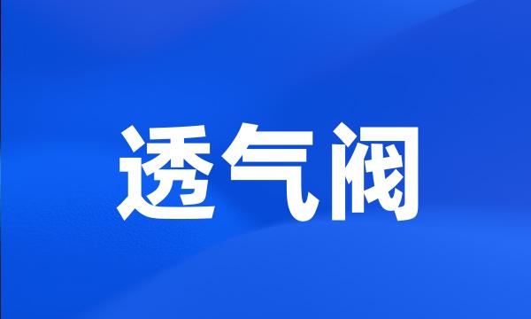 透气阀