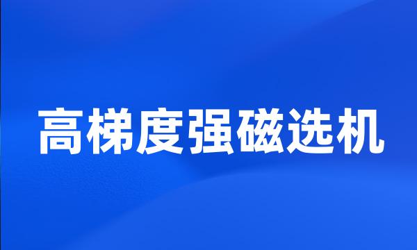 高梯度强磁选机