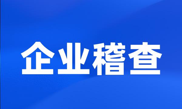 企业稽查