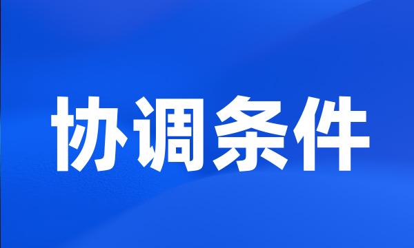 协调条件