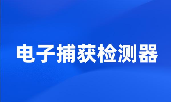 电子捕获检测器