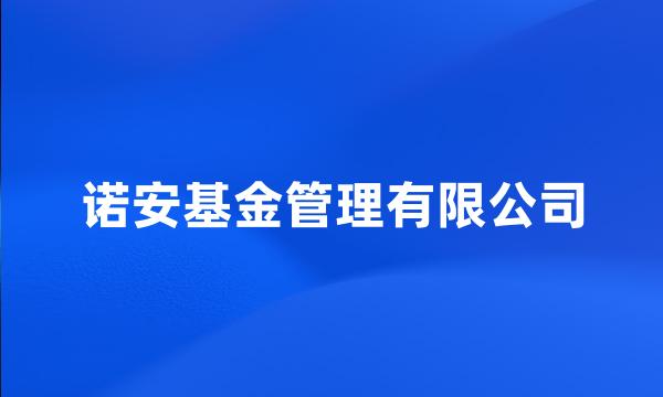 诺安基金管理有限公司