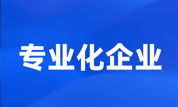 专业化企业