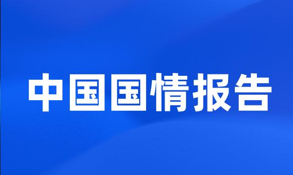 中国国情报告