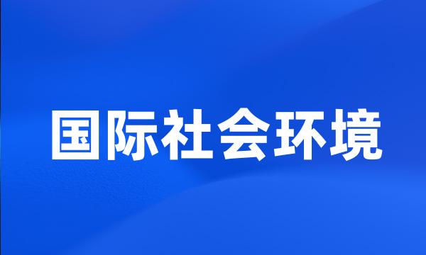 国际社会环境