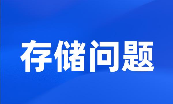 存储问题