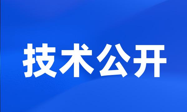 技术公开