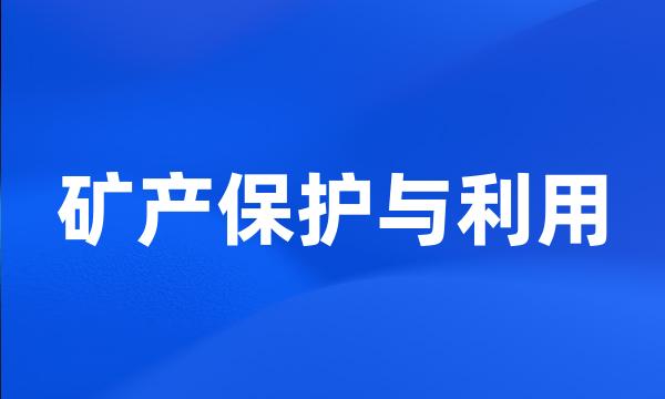 矿产保护与利用