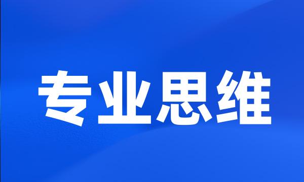 专业思维