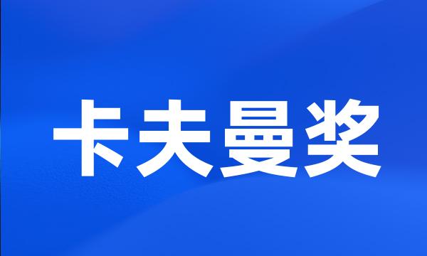 卡夫曼奖