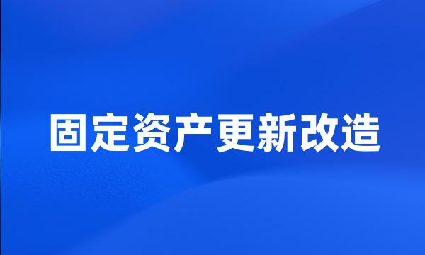 固定资产更新改造