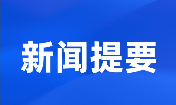 新闻提要