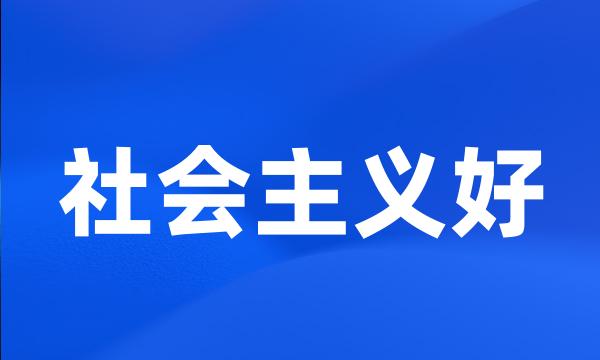 社会主义好