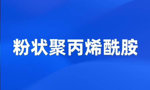 粉状聚丙烯酰胺