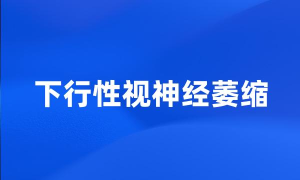 下行性视神经萎缩