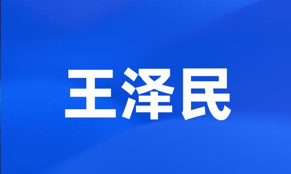 王泽民