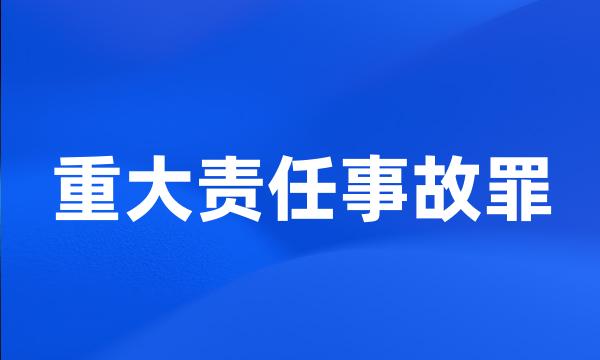 重大责任事故罪