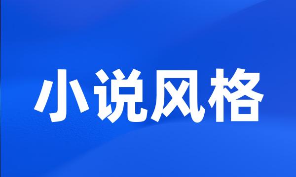 小说风格