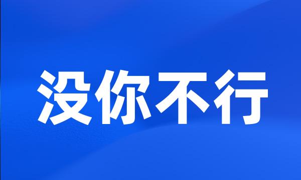 没你不行