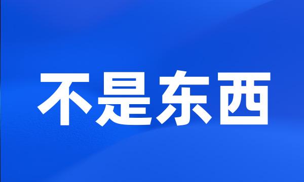 不是东西