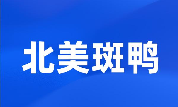 北美斑鸭