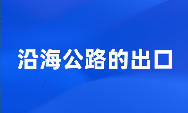 沿海公路的出口