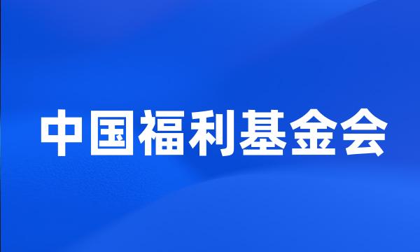 中国福利基金会