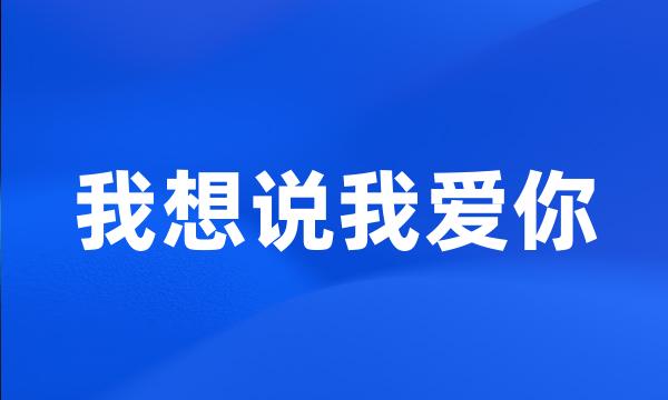 我想说我爱你