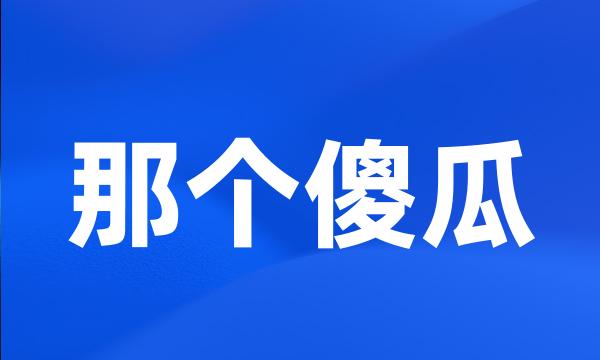 那个傻瓜