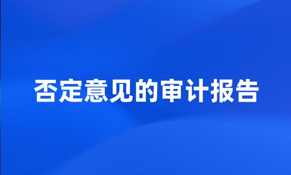 否定意见的审计报告