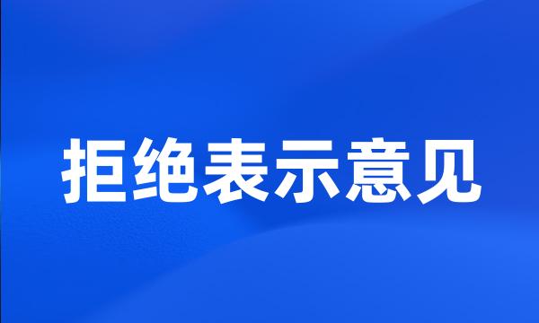 拒绝表示意见