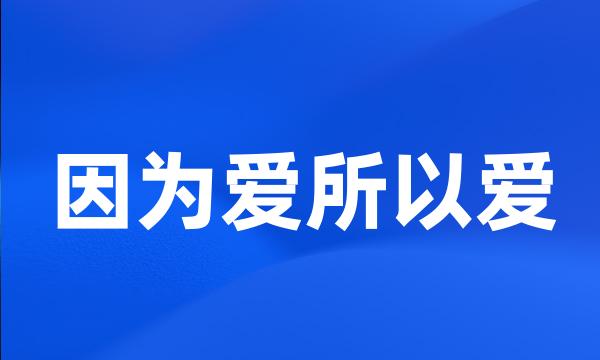 因为爱所以爱