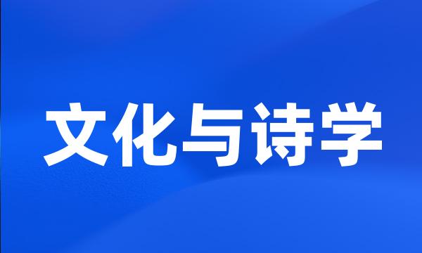 文化与诗学