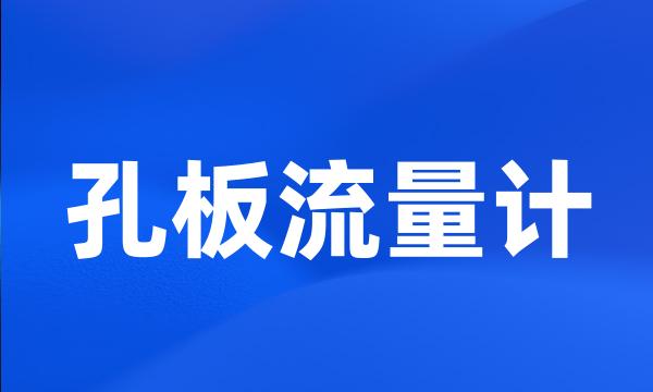 孔板流量计