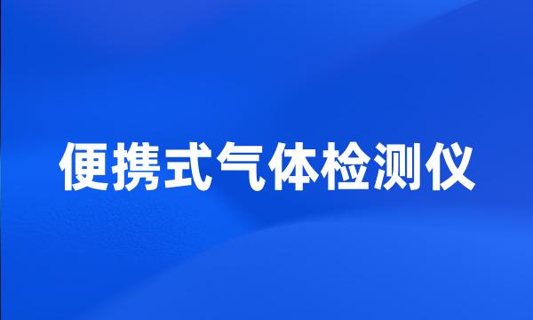 便携式气体检测仪