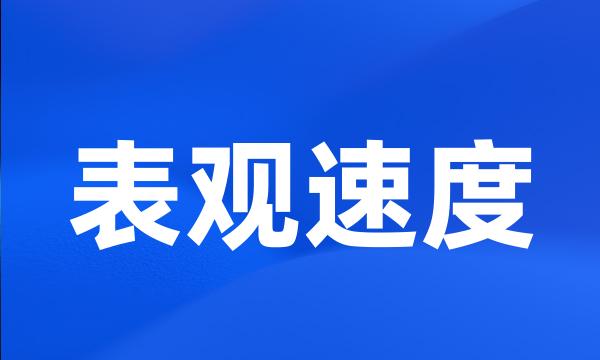 表观速度