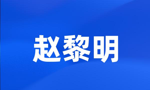 赵黎明