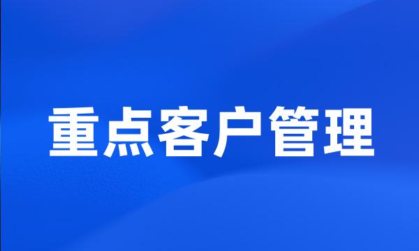 重点客户管理