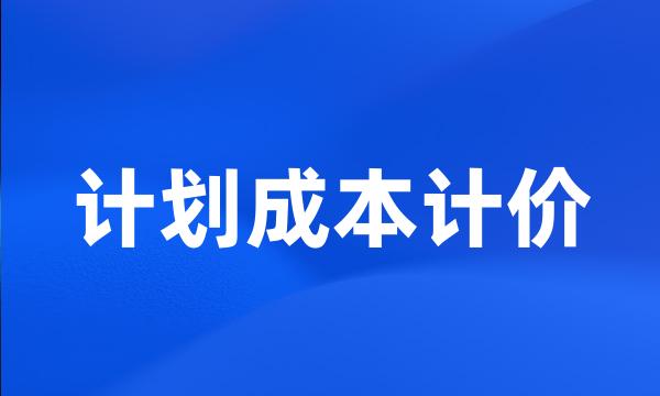 计划成本计价