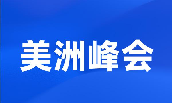 美洲峰会