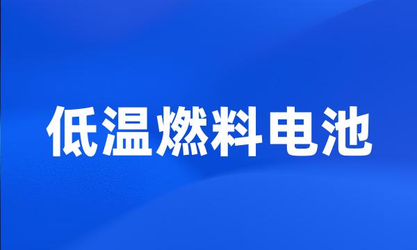 低温燃料电池