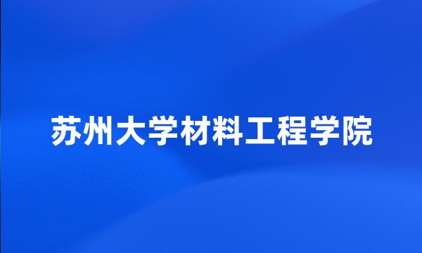 苏州大学材料工程学院