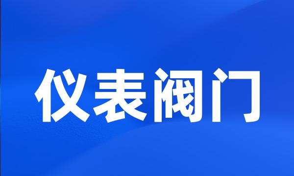 仪表阀门