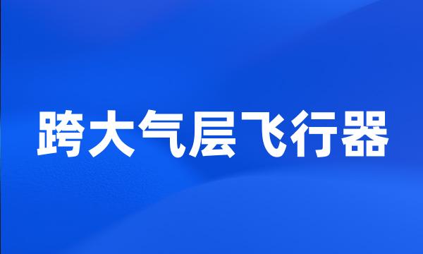 跨大气层飞行器