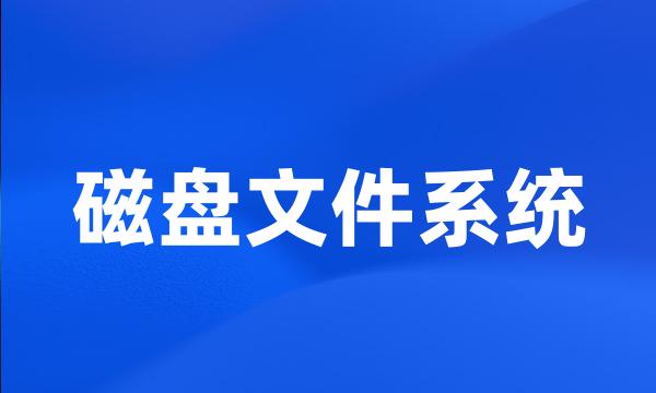 磁盘文件系统