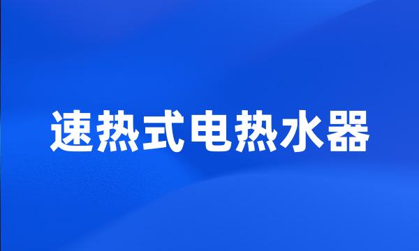 速热式电热水器