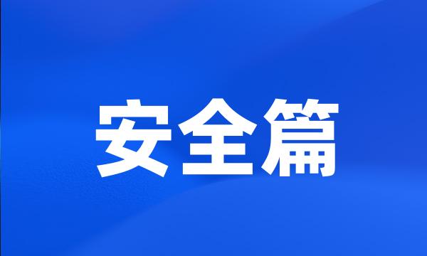 安全篇