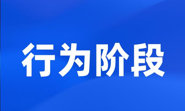 行为阶段